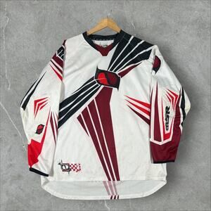 NXT MSR Vented Motorcross Size 2XL XXL Long Sleeve White Y2K Racing Jersey